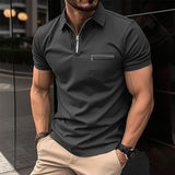 Men's Sports Polo Shirt With Zipper Pocket