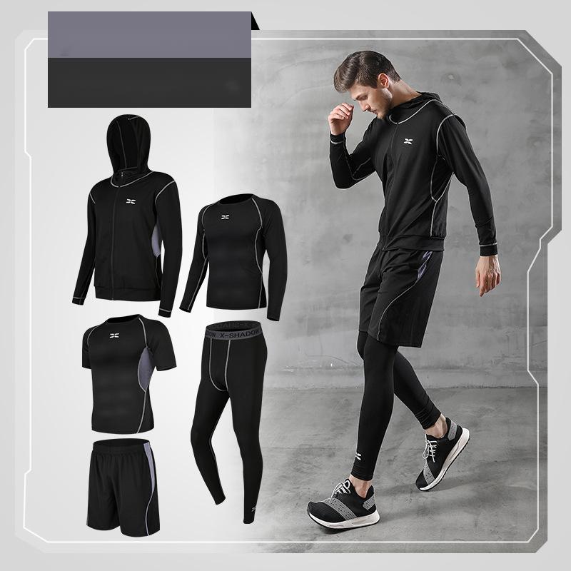 Running quick-drying basketball sports suit five-piece training suit