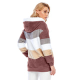 Women's Winter Teddy Coat - Warm Lapel Long Sleeve Fuzzy Faux Fur Jacket with Pockets