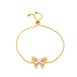 Affordable Luxury Pink Crystal Hollow Butterfly Bracelet - Minihomy