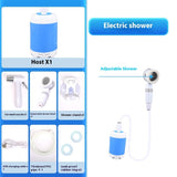 Portable Electric Camping Shower - Rechargeable, Waterproof, 5000mAh Battery, Hiking & Travel - Minihomy