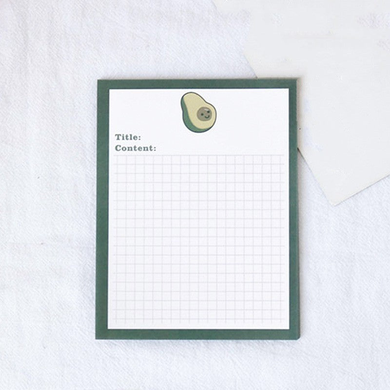 Cute Avocado Bear Sticky Note Pad - Tear-Off Pages for Notes & Reminders - Minihomy