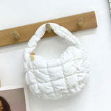 Women's Pleated Puff Cloud Plaid Handbag