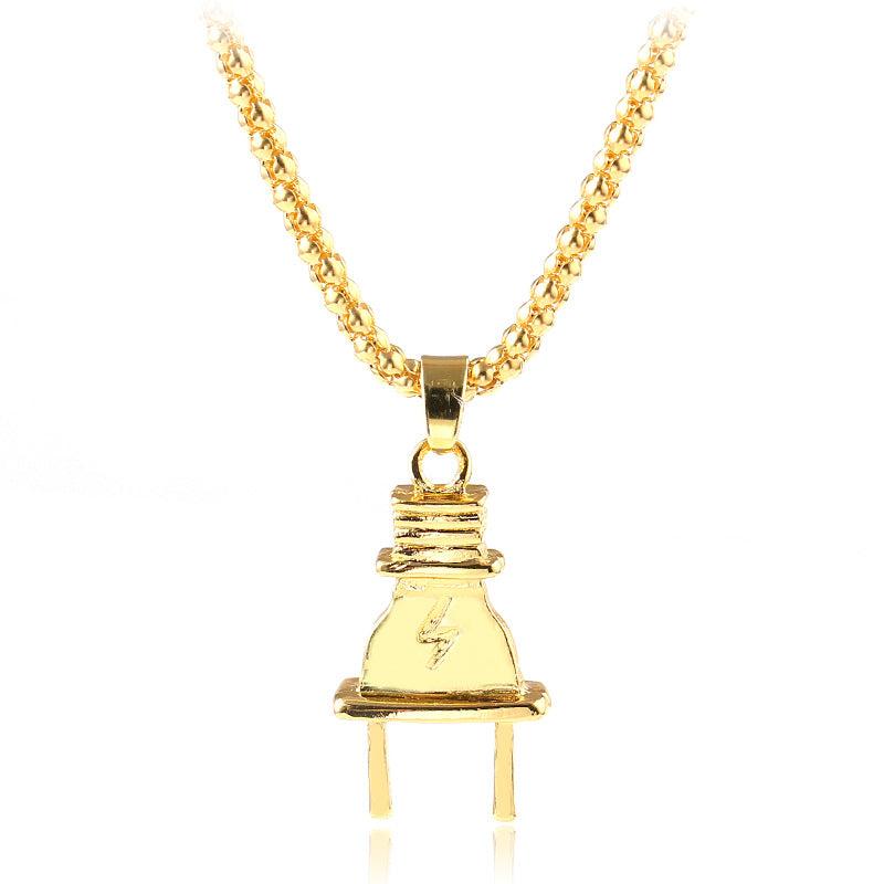 Creative Personality Alloy Lightning Plug Pendant Necklace - Minihomy