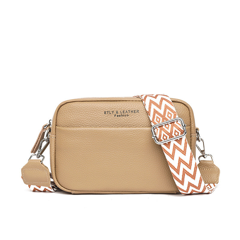 Crossbody Bags With Rhombus Embroidered Wide Shoulder Strap Cute Small Square Bag - Minihomy