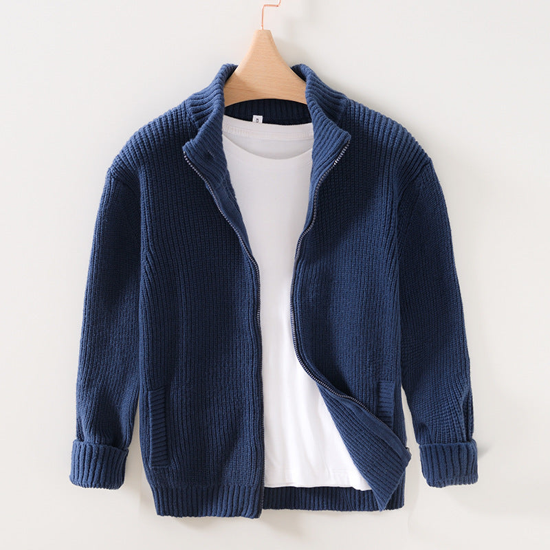 Men's Stand Collar Cardigan Casual Outdoor Sweater: Your Cozy Companion for Any Adventure