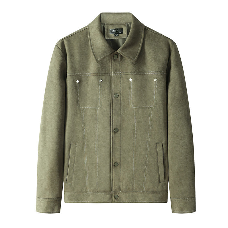 Spring and Autumn Suede Jacket Men's