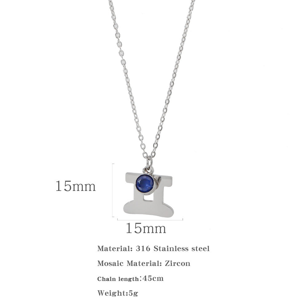 Necklace Stainless Steel Zircon Ornament: Adorn Yourself with Celestial Elegance