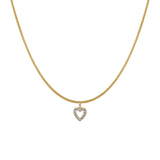 Temperamental All-match Sweater Chain Jewelry Zircon Peach Heart Pendant Necklace