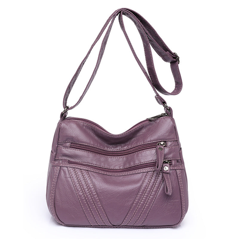 Women's Casual Crossbody Soft Leather Multi-pocket Shoulder Bag