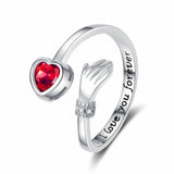 Love Hug Hands Diamond-studded Ring Female