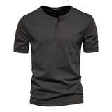 Men's Solid Color Slim Round Neck Short Sleeve T-shirt