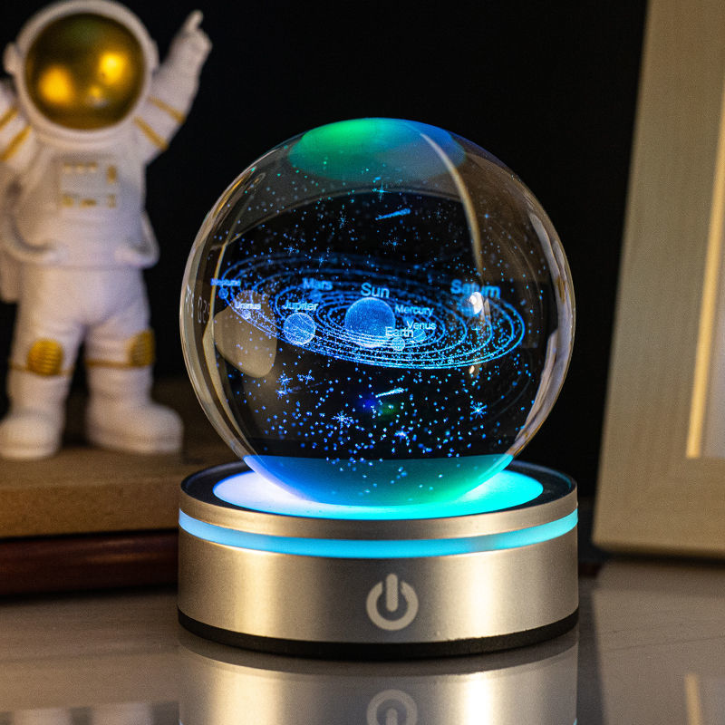 Creative 3D Inner Carving Luminous Crystal Ball - Colorful Gradient Small Night Lamp - Minihomy