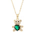 Copper Micro Inlaid Zircon Bear Love Gem Necklace - Minihomy