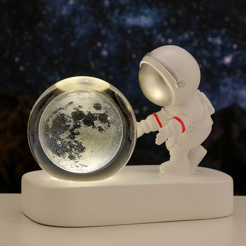 Glowing Planetary Galaxy Astronaut Crystal Ball Night Light - Minihomy