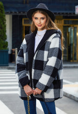 Women's Warm And Loose Plaid Coat