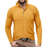 Men's Henley Shirt Lapel T-shirt Top