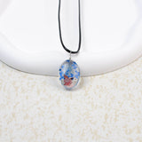Glass Time Stone Butterfly Lace Flower Necklace