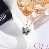 Simple Butterfly Zircon Necklace for Women - Micro Inlaid Clavicle Chain