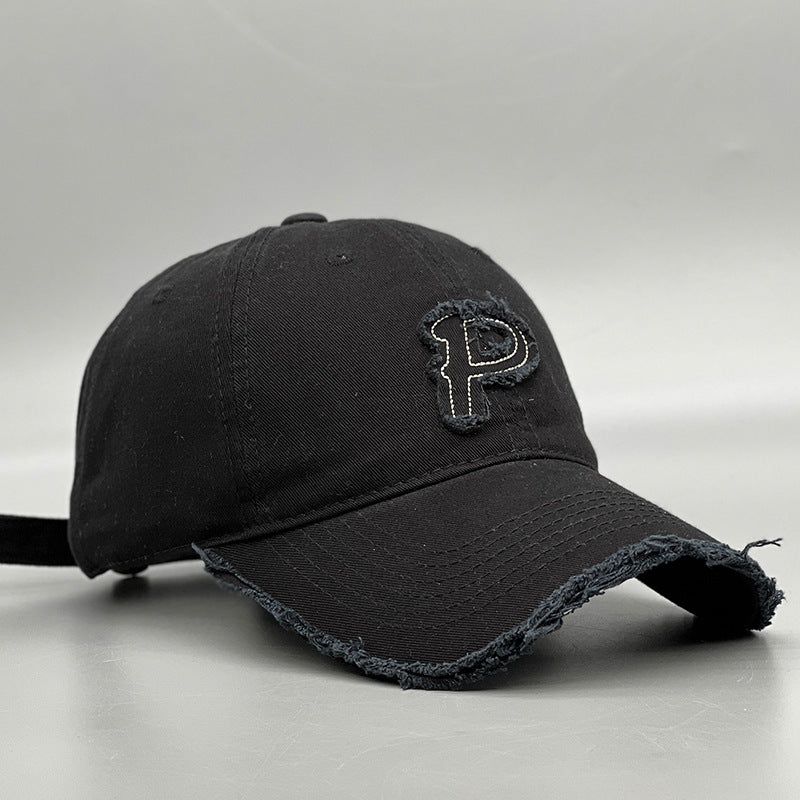 Raw Edge Patch Pointed Travel Sunscreen Casual Baseball Cap