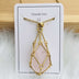 Medium Natural Crystal Mesh Bag Bamboo Necklace Woven - Minihomy