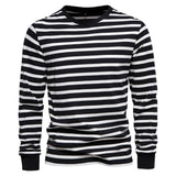 Men's Casual Long Sleeve Striped T-shirt