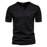 Men's Solid Color Slim Round Neck Short Sleeve T-shirt