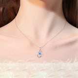 Female 925 Silver Ocean Heart Necklace - Minihomy