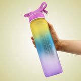 Plastic Spray Water Bottle Scrub Bounce Cover Straw Space Cup Sports Water Bottle - Minihomy