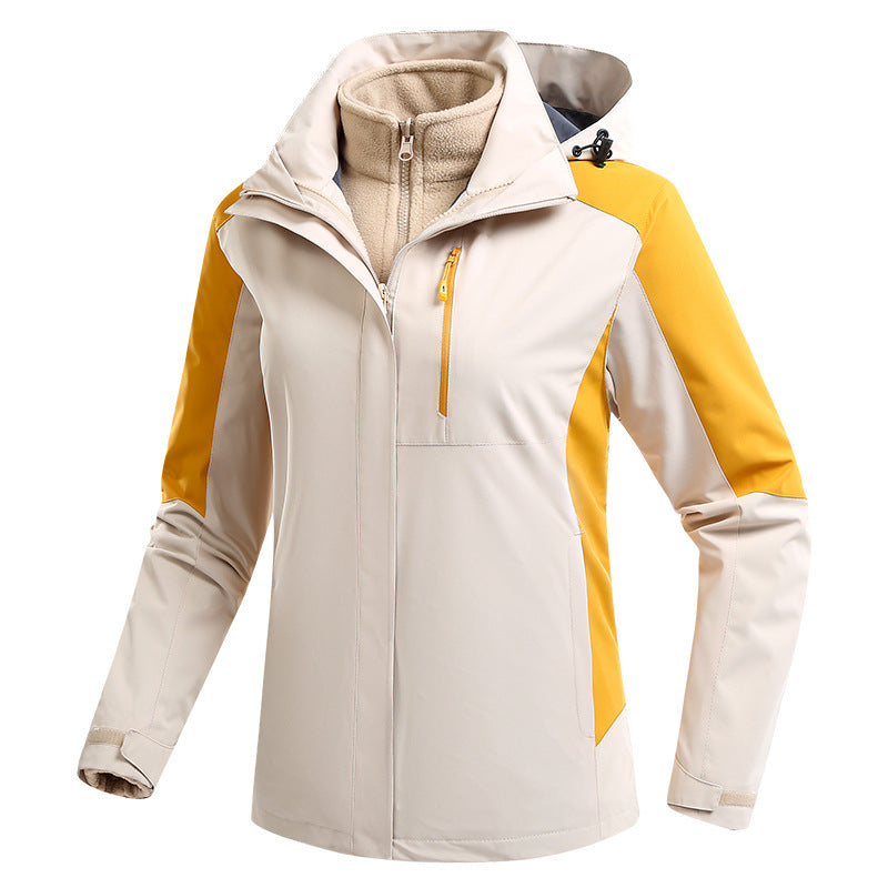 Three-in-One Waterproof Fleece-lined Thick Jacket