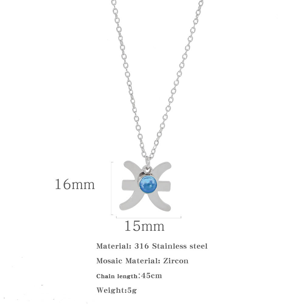 Necklace Stainless Steel Zircon Ornament: Adorn Yourself with Celestial Elegance