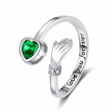 Love Hug Hands Diamond-studded Ring Female