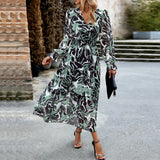 Women's Casual Printing V-neck Dress