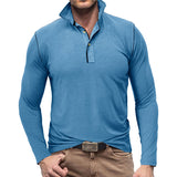 Men's Henley Shirt Lapel T-shirt Top