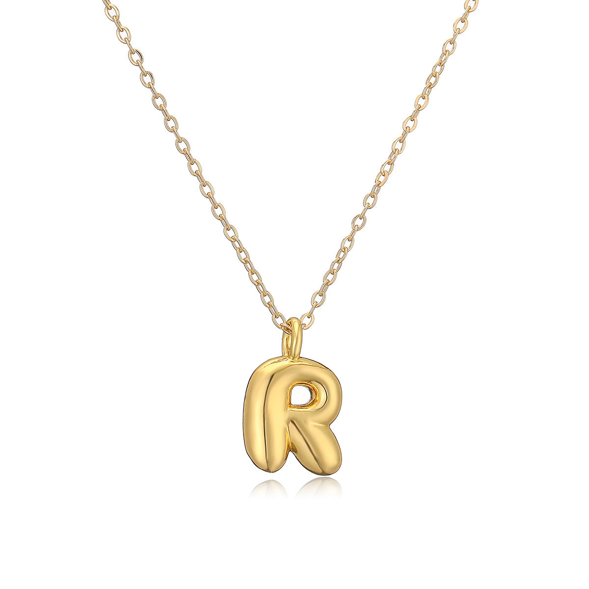 Copper Plated Gold 26 English Letters Pendant Necklace Niche Personality Clavicle Chain