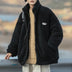 Men's Cotton-padded Jacket Fleece-lined Thick Lambskin Coat - Minihomy