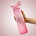 Plastic Spray Water Bottle Scrub Bounce Cover Straw Space Cup Sports Water Bottle - Minihomy