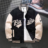 Men's Suede Baseball Jacket - Vintage Letter Embroidery Patchwork Coat for Men