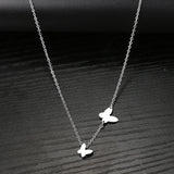 Stainless Steel Butterfly Pendant - Sweet Temperamental All-Match Niche Design Necklace