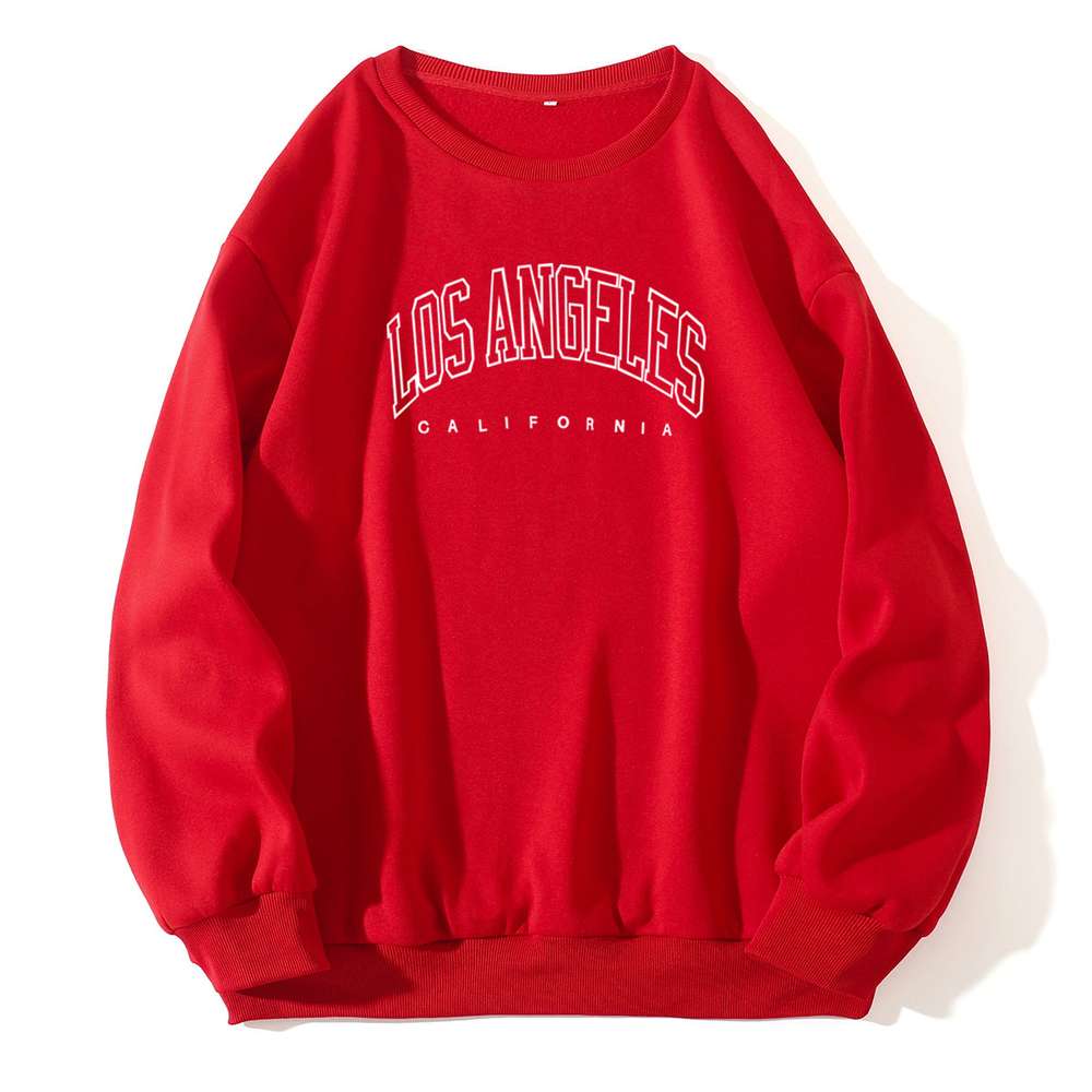 Letter Print Crew Neck Pullover Sweatshirt - Minihomy