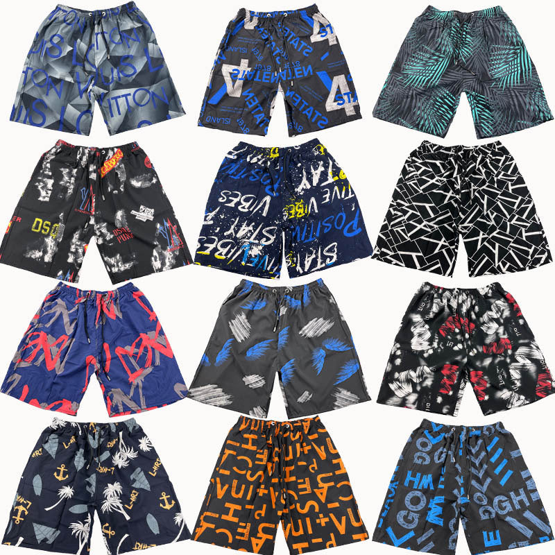 Printed Board Shorts Drawstring Casual Pants Summer