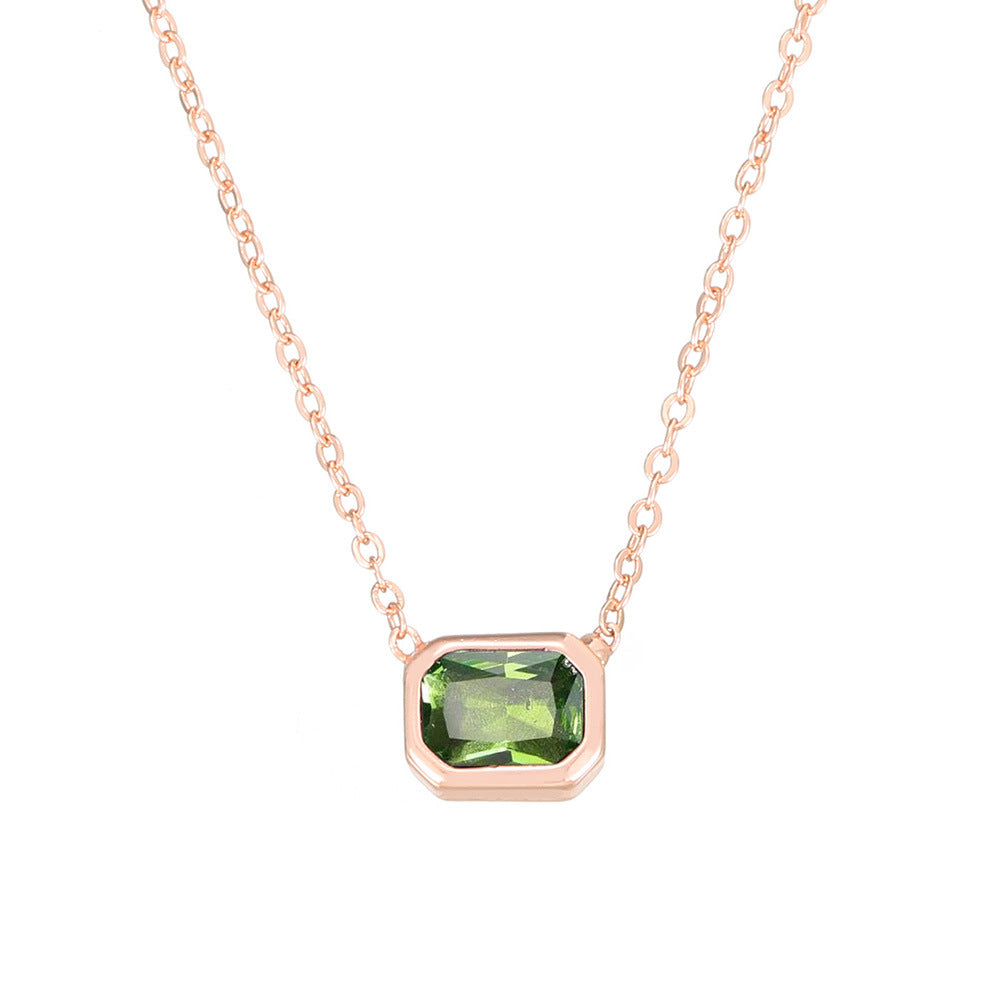 Ins Style Color Cube Sugar Zirconium Clavicle Chain: Elevate Your Style with Elegance