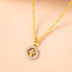 Gold Hollow Round Cross Necklace Silver Stainless Steel Crystal Circle Pendant Necklaces - Minihomy