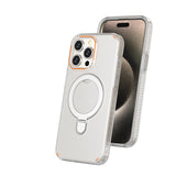 Colorful Magnetic Bracket Phone Case with Stand MagSafe Transparent Wireless Charging for iPhone