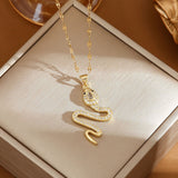 Snake Rhinestone Necklace for Women - Trendy Sweater Chain