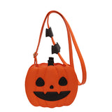 Halloween Bags Funny Pumpkin Cartoon Shoulder Crossbody Bag With Bat