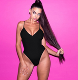 Summer Bikini Backless String Large Size Solid Color Triangle One-piece Swimsuit