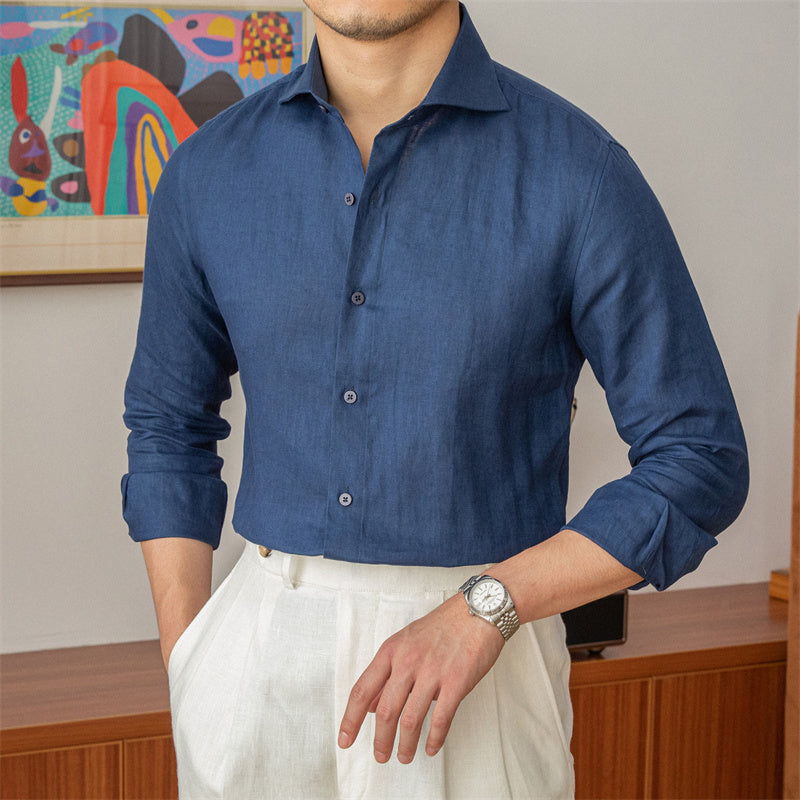 Thin Long Sleeve Shirt Breathable Linen