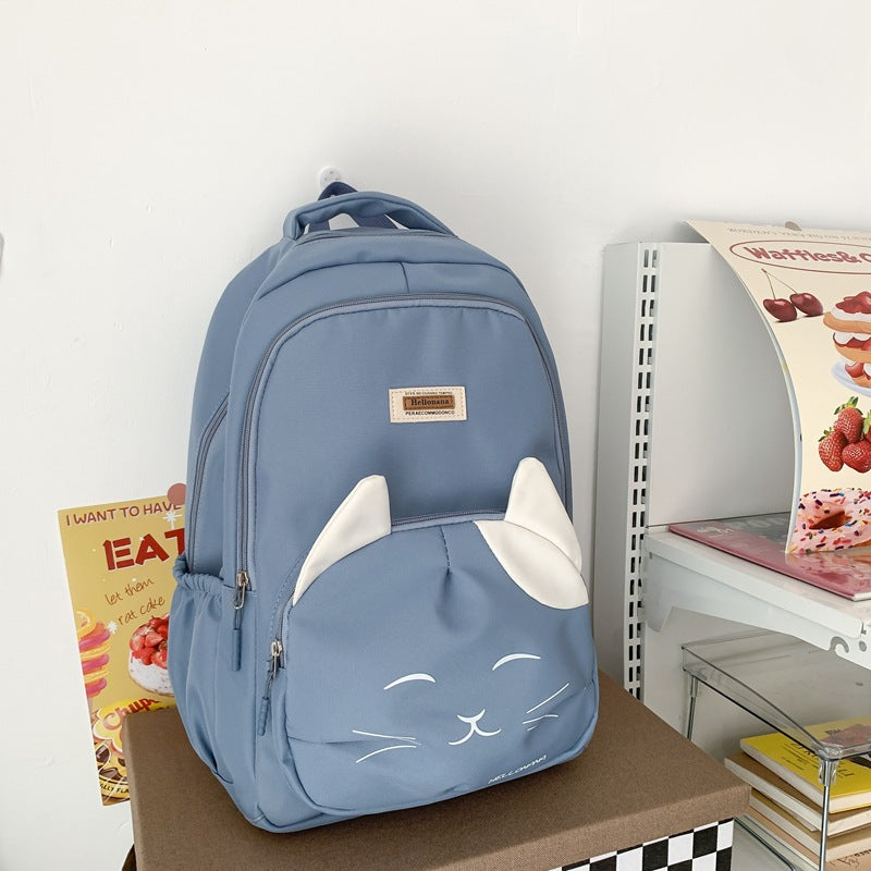 Japanese Cute Cat College Style Large Capacity Schoolbag - Minihomy