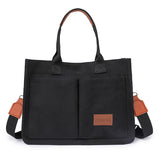 Casual Daily Canvas Tote Shoulder Bag - Large Capacity Messenger Multi-Pocket Crossbody Mommy Bag